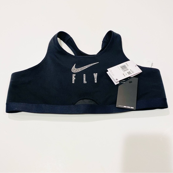 Nike Swoosh FLY Non-Padded Sports Bra DQ5033-010 Black Size XXL Cup Size A-B - Picture 10 of 15